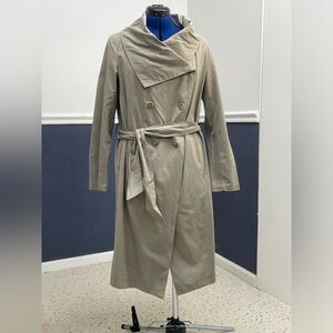 PURE DKNY Olive Double Breasted Trench Coat Size M